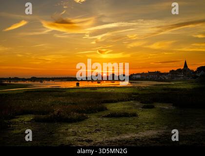 Sonnenuntergang über dem Bosham Quay Stockfoto