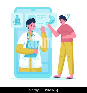 Fragen Sie einen Arzt Online-Vektor-Illustration Stock Vektor