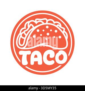 Einfaches Mexikanisches Taco Dick Outline Logo Vektor Design Stock Vektor