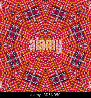 Nahtloses Kaleidoskop oder endloses Muster für Keramikfliesen, Tapeten, Linoleum, Textil, Webseiten-Hintergrund verwendet. Geometrische Wiederholung von gestreiftem el Stockfoto