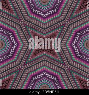 Nahtloses Kaleidoskop oder endloses Muster für Keramikfliesen, Tapeten, Linoleum, Textil, Webseiten-Hintergrund verwendet. Geometrische Wiederholung von gestreiftem el Stockfoto