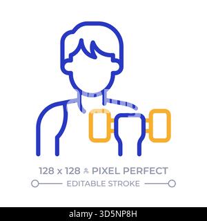 Personal Trainer Pixel Perfect Symbol für zwei Farblinien Stock Vektor