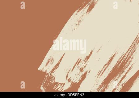 Grunge beige unordentliche Pinselstriche auf braunem Hintergrund. Bannervorlage mit Grunge-Textur, mit Platz für Text und weißem Grunge-Fleck für Präsentationen Stock Vektor