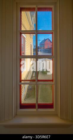 Fenster in einem historischen Gebäude in Bonavista, Neufundland und Labrador, Kanada Stockfoto