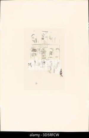 Ein Gemälde von James McNeill Whistler aus dem Jahr 1879-1887, das das Innere des Victoria Clubs darstellt und Möbel, räumliche Anordnung und tonale Variationen hervorhebt. Stockfoto
