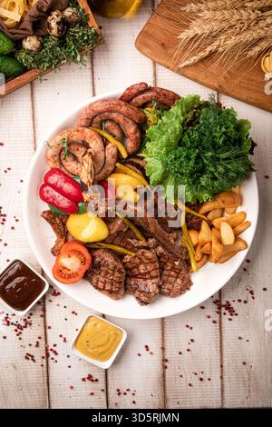 Gemischtes, gegrilltes Fleisch Stockfoto