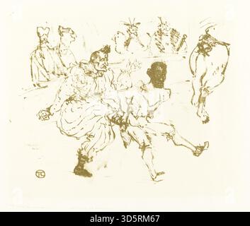 Ein Druck nach Henri de Toulouse-Lautrec, der das Clownduo Footit und Chocolat zeigt und Theateraufführungen, expressive Figuren und französische Plakate und Illustrationen aus dem späten 19. Jahrhundert hervorhebt. Stockfoto