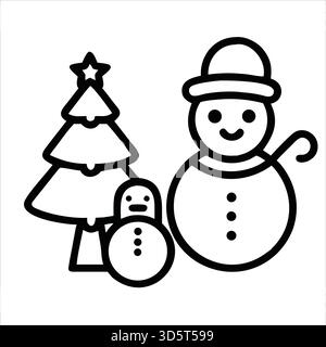 Niedliches Weihnachtsaufkleber-Symbol-Set – Weihnachtsmann, Schneemann, Geschenke Vektor-Pack Stock Vektor