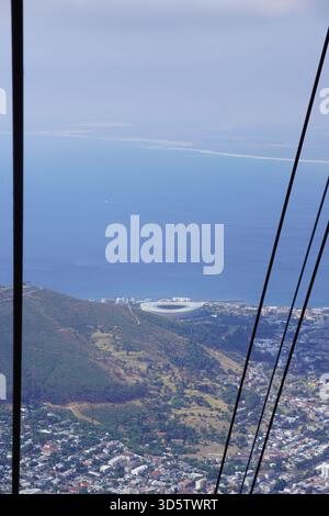 DHL Stadium von der Aerial Cableway aus gesehen, Kapstadt, Südafrika Stockfoto
