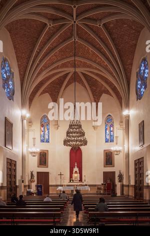 Co-Kathedrale Santa María oder Kirche Santa María la Mayor, valencianischer gotischer und neugotischer Tempel, Castellón de la Plana, Spanien, Europa. Stockfoto