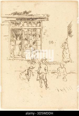 Dieses um 1887 entstandene Gemälde von James McNeill Whistler zeigt Marmorstatuen oder Fragmente und hebt Textur, Oberflächendetails und klassische Ästhetik in einer Stillleben-Komposition hervor. Stockfoto