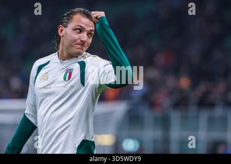 Mailand, Italien. November 2025. Mateo Retegui aus Italien reagiert beim Qualifikationsspiel zur FIFA-Weltmeisterschaft 2026 zwischen Italien und Norwegen im San Siro Stadion in Mailand Credit: BEAUTIFUL SPORTS Pressefotoagentur/Alamy Live News Stockfoto