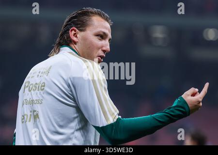 Mailand, Italien. November 2025. Mateo Retegui von Italien Gesten während des Qualifikationsspiels der FIFA-Weltmeisterschaft 2026 zwischen Italien und Norwegen im San Siro Stadion in Mailand Credit: BEAUTIFUL SPORTS Pressefotoagentur/Alamy Live News Stockfoto