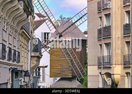 Moulin de la Galette, eine Windmühle in Montmartre, Paris, Frankreich Stockfoto