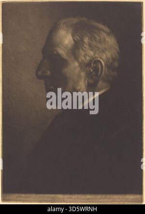 Dieses Werk von Alphonse Legros zeigt Sir Seymour Haden, einen englischen Ätzer und Chirurgen. Das Porträt erfasst detaillierte Gesichtszüge, Kleidung und Ausdruck und spiegelt Legros realistischen Stil und seine Aufmerksamkeit für den Charakter in Porträts wider. Stockfoto