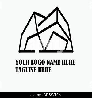 Minimales Immobilienlogo mit schlanken Dachlinien und strukturierter Architektur, perfekt für Agenturen, Bauherren und Premium-Markenzeichen Stock Vektor