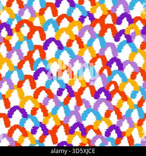 Farbenfrohes, nahtloses Wellenmuster. Kreativer, minimalistischer Kunsthintergrund, trendiges Design mit einfachen Formen. Moderner abstrakter Hintergrund. Stock Vektor