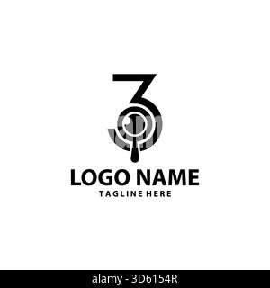 Drei Suchvorgänge für Logo-Design-Vektor Stock Vektor