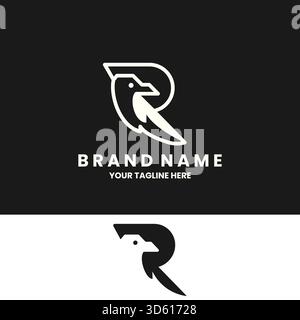 Abstraktes Logo-Design von raven R Stock Vektor