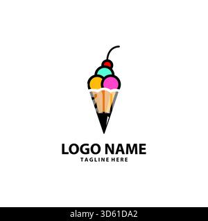 Eisbleistift Logo Design Vektor Stock Vektor