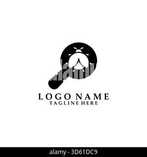 Suche nach dem Design-Vektor des Bug-Logos Stock Vektor