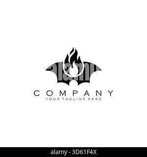 Design-Vektor des bat Fire Logos Stock Vektor