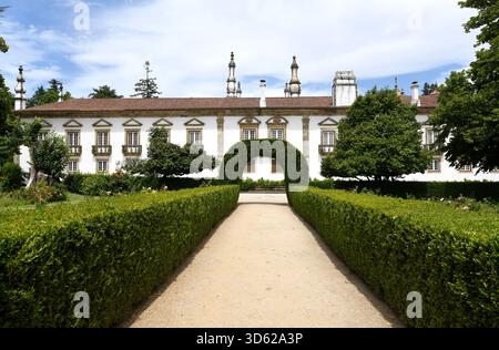 Mateus-Palast (Barock, 18. Jahrhundert). Gärten. Mateus Freguesia, Vila Real Bezirk, Portugal. Stockfoto