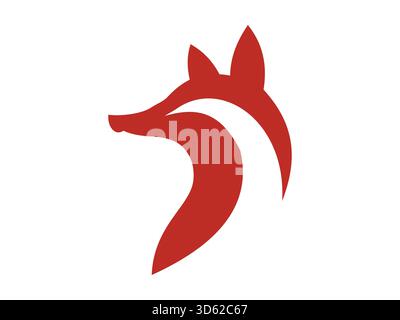 Eine klare und moderne, minimalistische Fuchsfigur mit scharfen Linien und ausgewogener Geometrie. Dieser vielseitige Vektor ist ideal für digitale Kunstwerke, Illustraten Stock Vektor