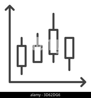 Kerzendiagramm Vektor Marktdaten Konzept Umriss minimales Symbol oder Designelement Stock Vektor