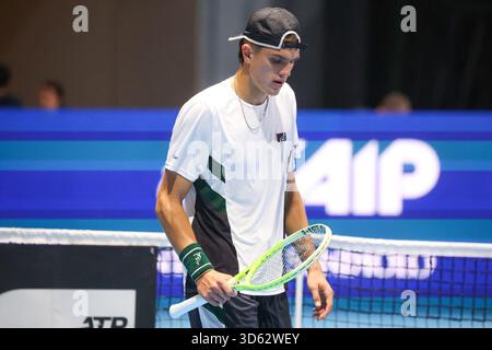 Bergamo, Italien. November 2025. Lorenzo SCIAHBASI (ITA) während ATP Challenger Bergamo, internationales Tennisspiel in Bergamo, Italien, 18. November 2025 Credit: Independent Photo Agency/Alamy Live News Stockfoto