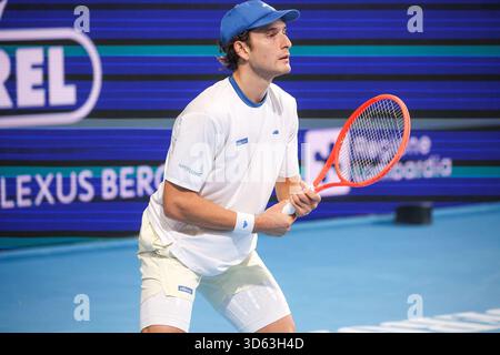 Bergamo, Italien. November 2025. Francesco Passaro (ITA) während ATP Challenger Bergamo, internationales Tennisspiel in Bergamo, Italien, 18. November 2025 Credit: Independent Photo Agency/Alamy Live News Stockfoto
