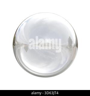 Transparenter Hintergrund der 3D-Glaskugel Stockfoto