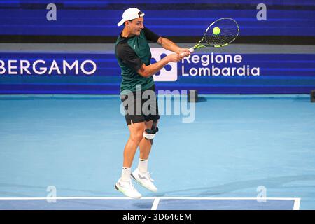 Bergamo, Italien. November 2025. Fabrizio ANDALORO (ITA) während ATP Challenger Bergamo, internationales Tennisspiel in Bergamo, Italien, 18. November 2025 Credit: Independent Photo Agency/Alamy Live News Stockfoto