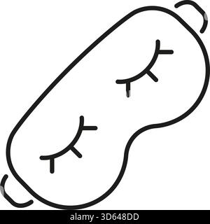 Symbol Für Ruhezustand Der Maske. Symbol Für Erholsamen Schlaf, Entspannung Und Augenschutz. Schlafhilfe Und Komfort. Bearbeitbare Kontur. Isolierter Vektor Stock Vektor