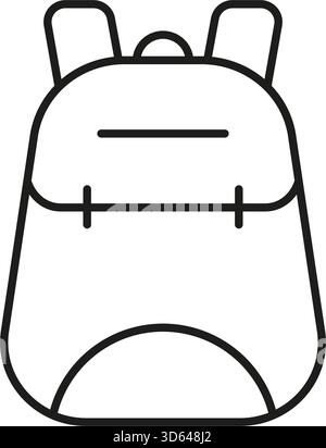 Rucksacklinie Symbol. Outline-Symbol Für Reise, Schule Und Outdoor-Abenteuer. Vielseitiges Taschendesign Für Schüler Und Wanderer. Bearbeitbare Kontur. Isoliert Stock Vektor