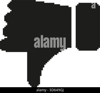 Pixelbild-Symbol Mit Daumen Nach Unten. Symbol Für Negatives Feedback, Ablehnung Und Ablehnung. Interaktion In Sozialen Medien. Abbildung Des Isolierten Vektors Stock Vektor