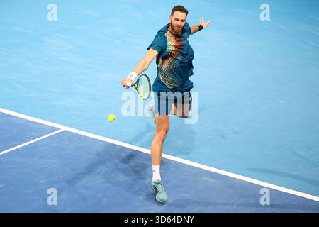 Bergamo, Italien. November 2025. Albano Olivetti (FRA) während ATP Challenger Bergamo, internationales Tennisspiel in Bergamo, Italien, 18. November 2025 Credit: Independent Photo Agency/Alamy Live News Stockfoto