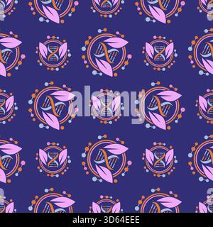 ECO-dna-Blumenmuster Stock Vektor