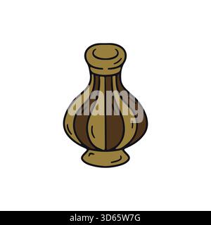 Hand gezeichnete Hygge Doodle Ton Vase Icon Vektor Illustration. Gemütliches Wohndekor mit Leinenkunst Stock Vektor