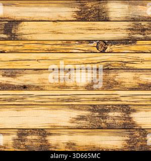 Nahtlose 4K-Fotostruktur von abgenutztem Kiefernholzdielen. Tischplatten- oder Bodenmuster. Stockfoto