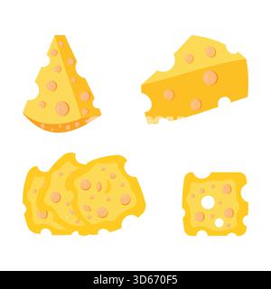 Käseteile und Scheiben Design Vektor Illustration Stock Vektor