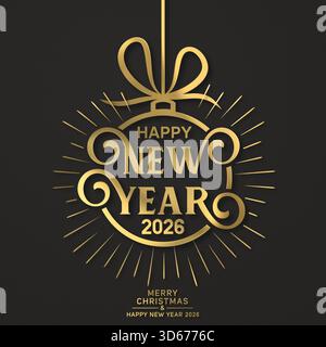 Frohe Weihnachten und frohes neues Jahr 2026 Stockfoto