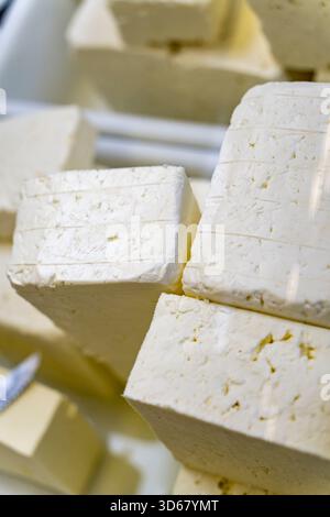 Käse- und Joghurtladen, Frauenmarkt, Sofia, Republik Bulgarien, Europa Stockfoto