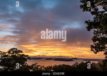 Morning Mood, Park Loop Road, Acadia National Park, Mount Desert Island, Maine, USA Stockfoto