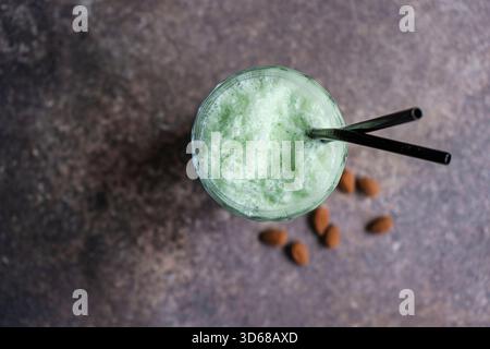 Gefrorener Matcha Latte Stockfoto