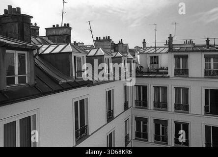 1975, Paris, Rive Droite, Dachböden. Stockfoto