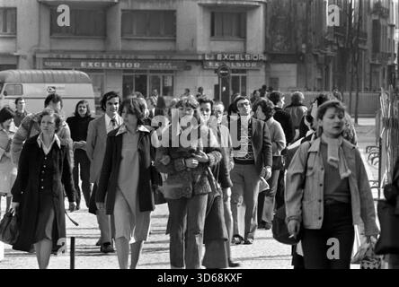 1975, Paris, Rive, Leute. Stockfoto