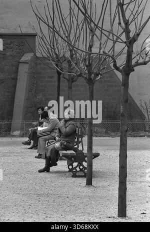 1975, Paris, Rive, Leute. Stockfoto
