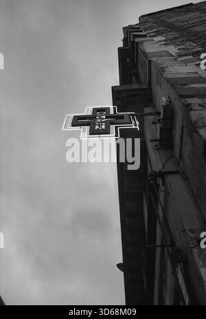 1975, Paris, Rive Droite, Apotheke. Stockfoto