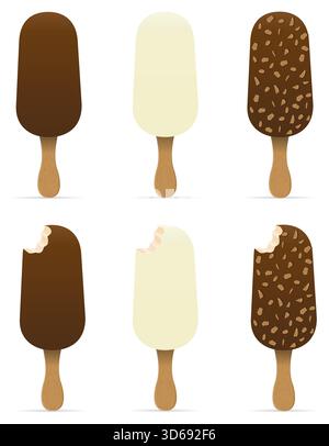 Schokoladenglasur Eis Cartoon Stock Vektor Illustration isoliert auf weißem Hintergrund Stock Vektor
